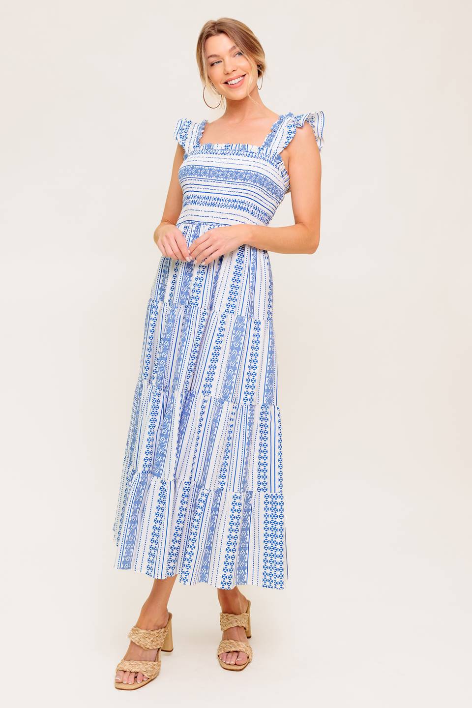 MIDSUMMER PETALS WOVEN MIDI DRESS Flying Tomato